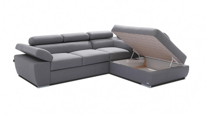 Bettkasten Bettfunktion Ecksofa Stoff L-Form Couch Design Polster Textil Modern