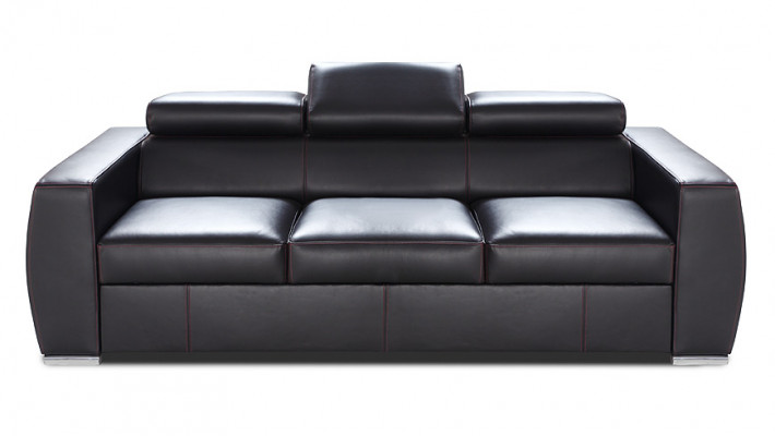 Leder Sofa 3 Sitzer Bettfunktion Design Polster Modern 100% Italienisches Leder