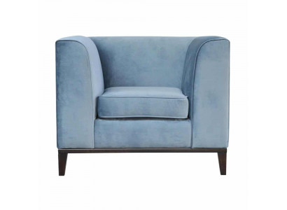 Sessel Stuhl 1x Esszimmer Fernseh Lounge Textil Sitz Blau Modern Polsterstuhl