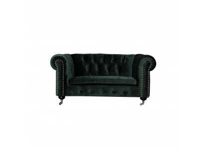 Chesterfield 2 Sitzer Klassische Luxus Barock Rokoko Sofa Textil Leder Couch Neu