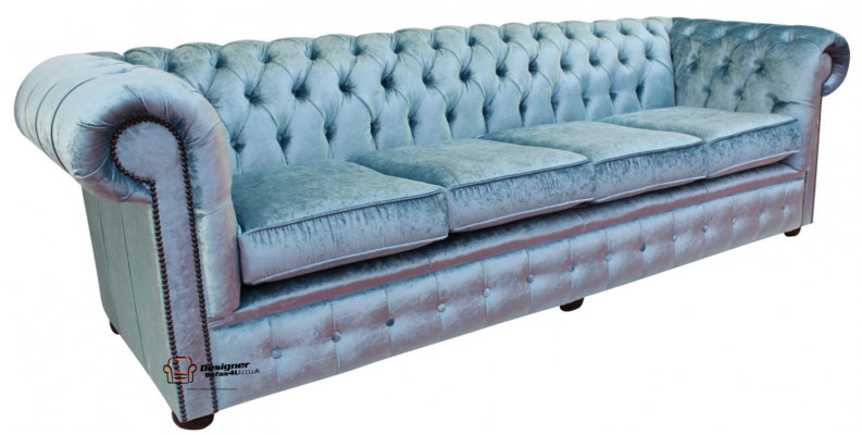 Chesterfield 4 Sitzers Klassische Luxus Barock Rokoko Sofa Couch Textil Leder