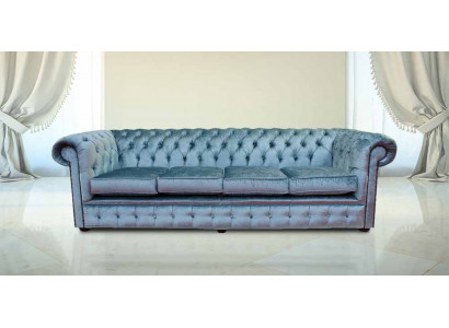 Chesterfield 4 Sitzers Klassische Luxus Barock Rokoko Sofa Couch Textil Leder