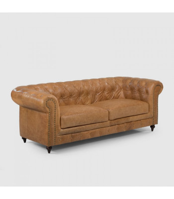 Chesterfield 3 Sitzer Klassische Luxus Barock Rokoko Sofa Textil Leder Couch