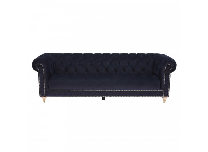 Chesterfield 4 Sitzers Klassische Luxus Barock Rokoko Sofa Textil Leder Couch