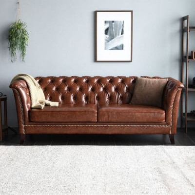 Chesterfield Leder Polster Design Sofa Luxus Couch Klassische Sofa 2 Sitzer Neu