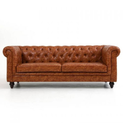 Chesterfield Leder Polster Design Sofa Luxus Couch Klassische Sofa 3 Sitzer Neu