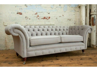 Chesterfield Couch Sofa Polster 3 Sitzer Couchen Sitz Garnitur Sofas Weiß Neu