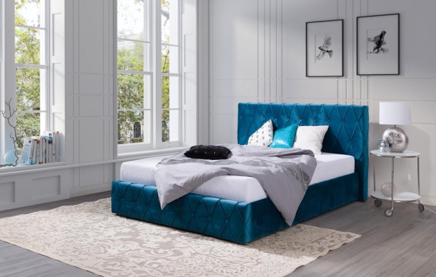 Klassisches Samt Velvet Doppel Design Bett Luxus Design Betten Doppel Türkis Neu