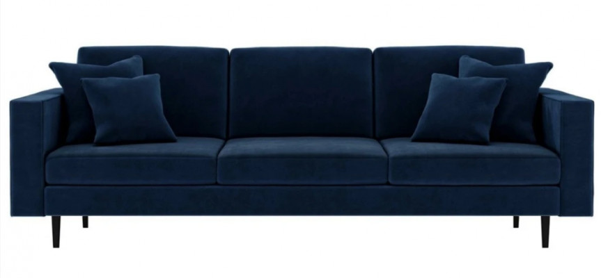 Blau Viersitzer Stoff Wohnzimmer Design Couchen Polster Sofa Sofas Samt Couchen