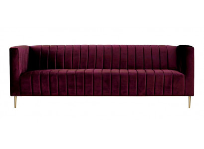 Burgund Sofa Dreisitzer Stoff Wohnzimmer Design Couchen Polster Modern Bordaux