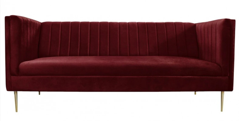 Bordaux rot Luxus Couch Polster sofa burgund zweisitzer sofas couchen wohnzimmer