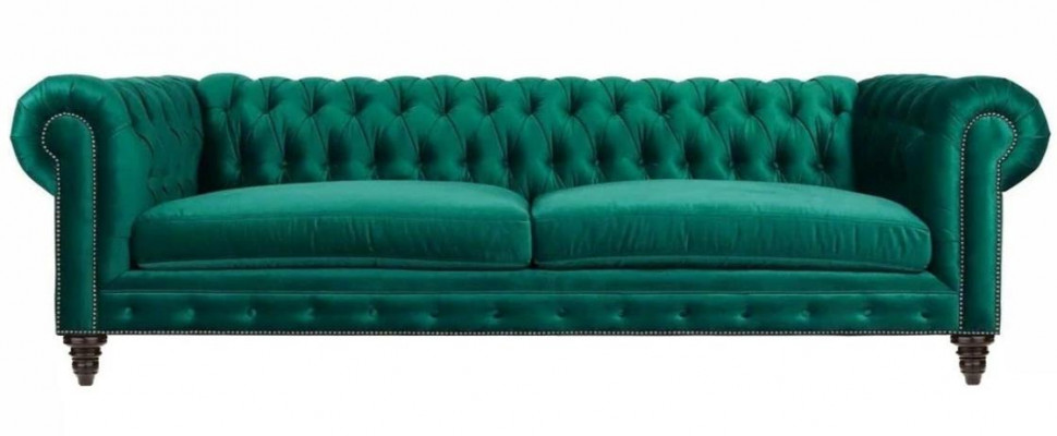 Blau Chesterfield Dreisitzer Modern Design Couchen Sofa Möbel Stoff Sofas Neu