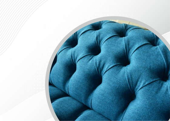 Blaue xxl Big Sofa Couch Chesterfield 265cm Polster Sofas 4 Sitzer Samt Textil