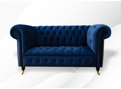 Klassische Textil Couch - Samt Chesterfield Stoff Sofa 2 Sitzer Neu jvmoebel ®