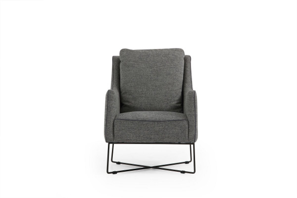 Sessel Ohrensessel Sitzer Cocktailsessel Stoff Wohnzimmer Modern Grau