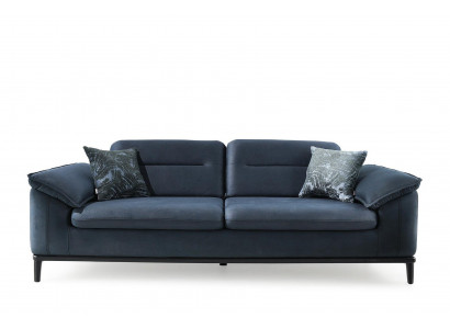 Blaues Polstersofa Stilvoller Dreisitzer Stoffsofa Edle 3-Sitzer Couch