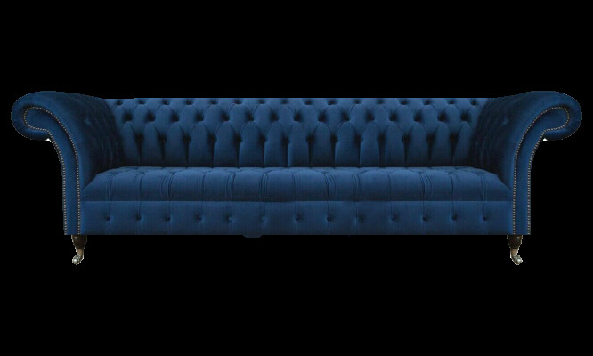 Blaue Chesterfield Polstermöbel Designer Textilcouch Modernes Stoffsofa