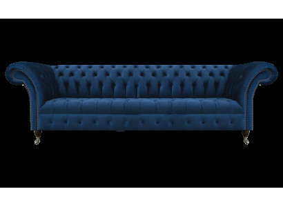 Blaue Chesterfield Polstermöbel Designer Textilcouch Modernes Stoffsofa