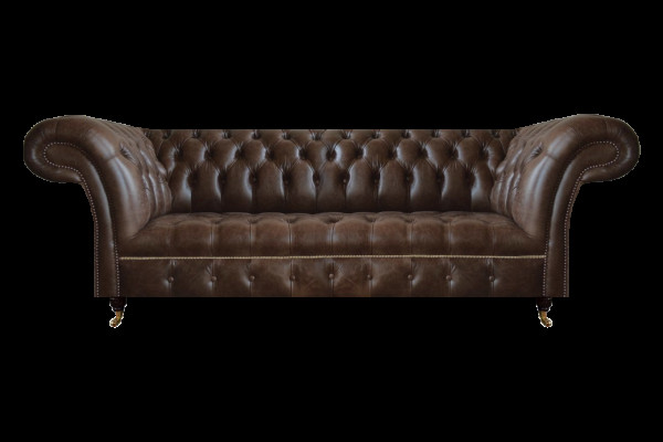 Braunes Chesterfield Ledersofa Wohnzimmer Couchen Designer Robuste Möbel