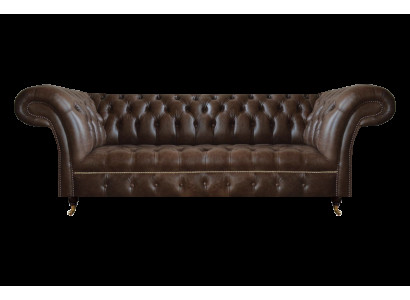 Braunes Chesterfield Ledersofa Wohnzimmer Couchen Designer Robuste Möbel