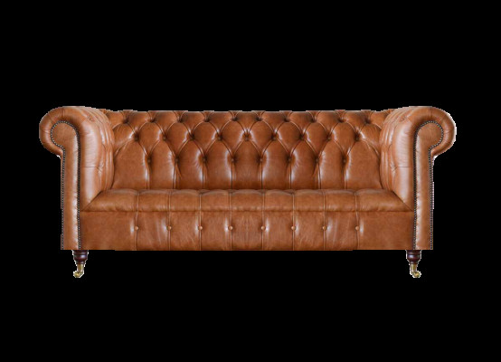 Chesterfield Leder Sitzmöbel Brauner Dreisitzer Wohnzimmer Edle Sofas