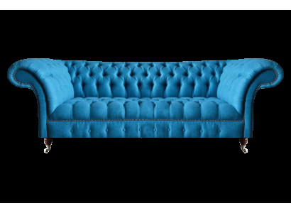 Himmelblauer Chesterfield Dreisitzer Stilvolle 3-Sitzer Moderne Couch