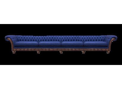 Blaues Chesterfield Wohnzimmer Viersitzer Sofa Exklusive Polstermöbel