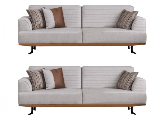 Luxuriöses Set Grauer Dreisitzer-Sofas für Wohnzimmer  Modernes Design