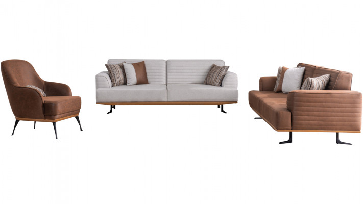 Designer Sofagarnitur zwei Drei-Sitzer Sofas & Sessel für Wohnzimmer