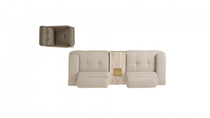 Hellgraue Wohnzimmer Designer Sofas Viersitzer Polster Sessel 2tlg Set