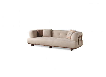 Beige Wohnzimmer Polstercouch Designer Dreisitzer Sofa Edle Sitzmöbel