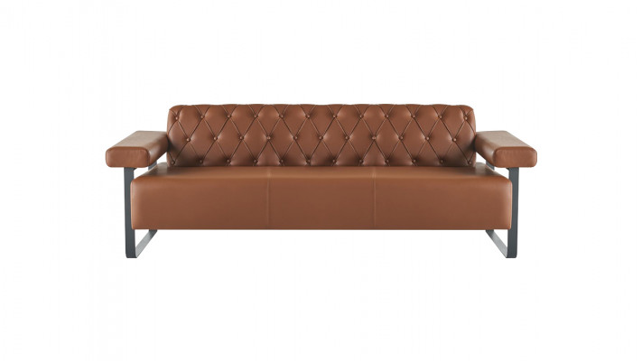 Komplett Braun Ledersofas Edelstahl 3-Sitzer 2-Sitzer Sofa Chesterfield