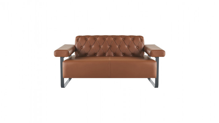 Ledersofas Chesterfield Original Knöpfe 2-Sitzer Sofas Sessel Modern