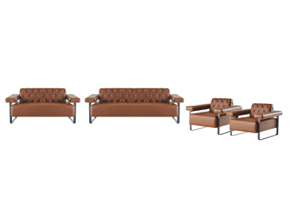 Chesterfield Couch Knöpfe Sofas 4tlg 3-Sitzer 2-Sitzer Sessel Modern