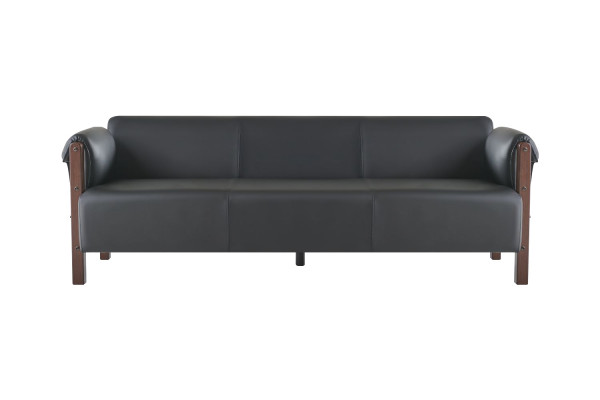 Sofagarnituren Sofa-Set Ledersofa 3-Sitzer 2-Sitzer Sessel Holz Couch