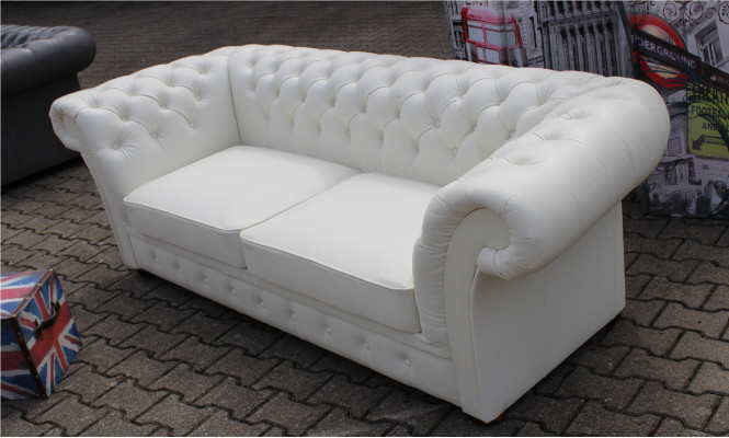 Chesterfield Sofa 3 Sitzer Polster Napalon Leder Couch Garnitur Neu