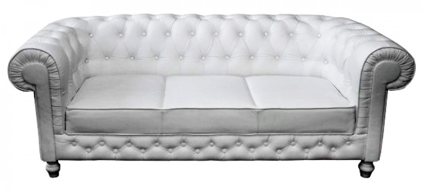 Chesterfield Couch Sofa Garnitur 3 Sitzer Polster Leder Sofas Couchen  WHITTBY