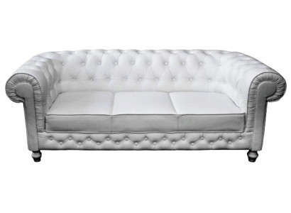 Chesterfield Couch Sofa Garnitur 3 Sitzer Polster Leder Sofas Couchen  WHITTBY