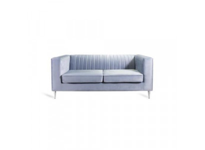 Sofa 2 Sitzer Grau Elegantes Modern Luxus Design Holz Möbel Polster Stoff Neu