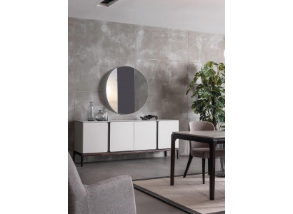 Wohnzimmer Anrichte Spiegel Luxus Gruppe Garnitur Set 2tlg neu grau