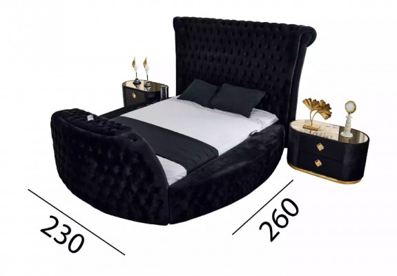 Bett schwarz Chesterfield modernes Hotelbett Doppelbett modernes Polsterbett